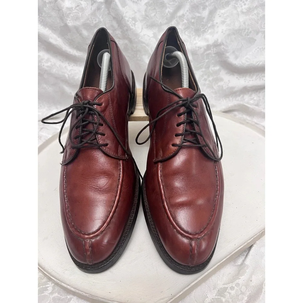 Allen Edmonds Bradley Burgundy Leather Split Toe Derby Dress Shoes 12.5 B 2661